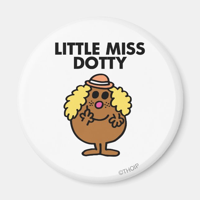 Little Miss Dotty | Black Lettering Magnet (Front)