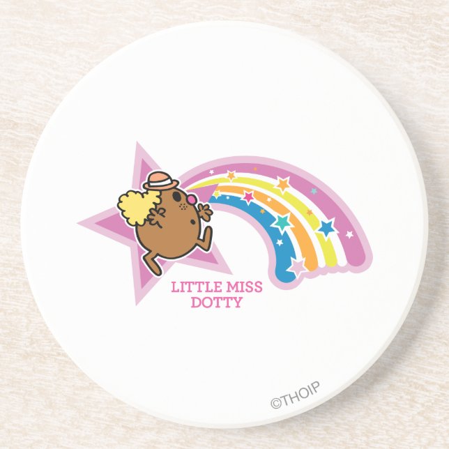 Little Miss Dotty | Chasing Rainbows Drink Coaster (Front)