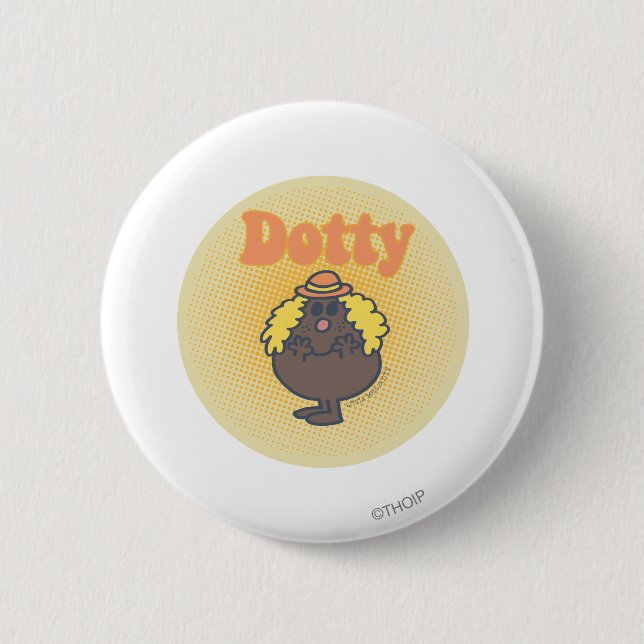 Little Miss Dotty | Spotlight Pinback Button (Front)