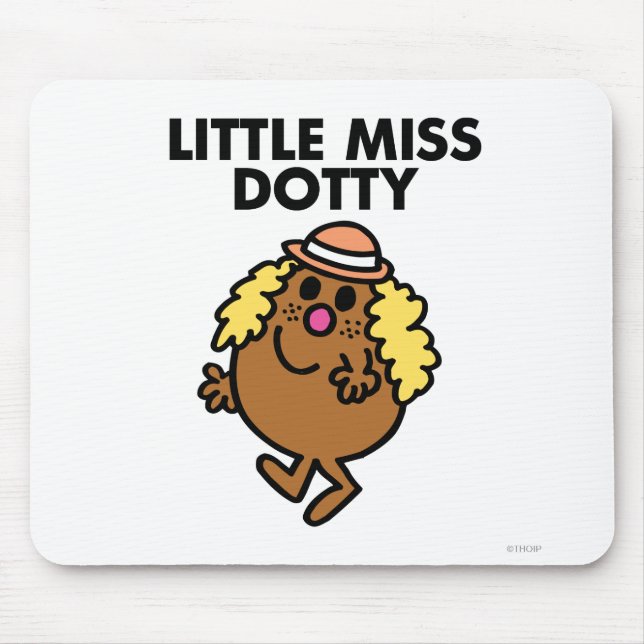 Little Miss Dotty Waving Mouse Pad (Front)