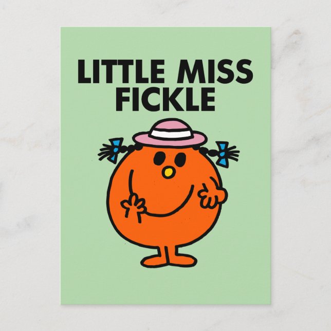 Little Miss Fickle | Black Lettering Postcard (Front)