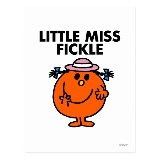 Little Miss Fickle | Black Lettering Postcard | Zazzle