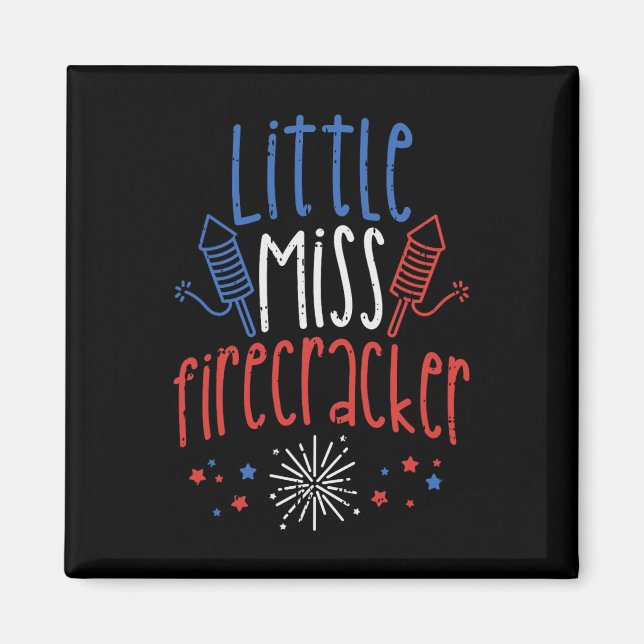 Little Miss Firecracker Funny 4th Of July Pride Gi Magnet (Front)