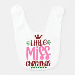 Little Miss First Christmas Baby Girl Baby Bib