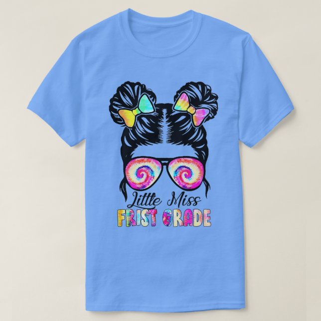 Little Miss First Grade Girls Back To School Shirt (Design Front)