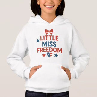 Little Miss Freedom – Cute Patriotic Girl Design Hoodie