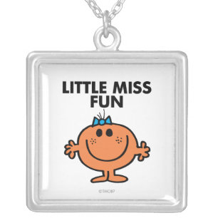 Little Miss Fun Black Lettering Silver Plated Necklace