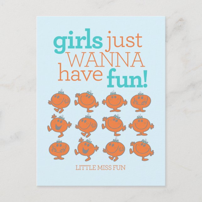 Little Miss Fun | Girls Just Wanna Have Fun Postcard (Front)