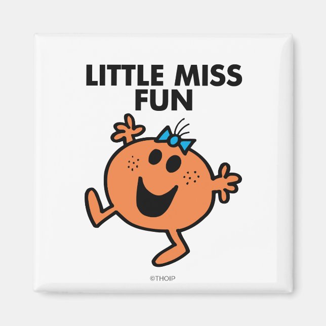 Little Miss Fun Waving Joyously Magnet (Front)