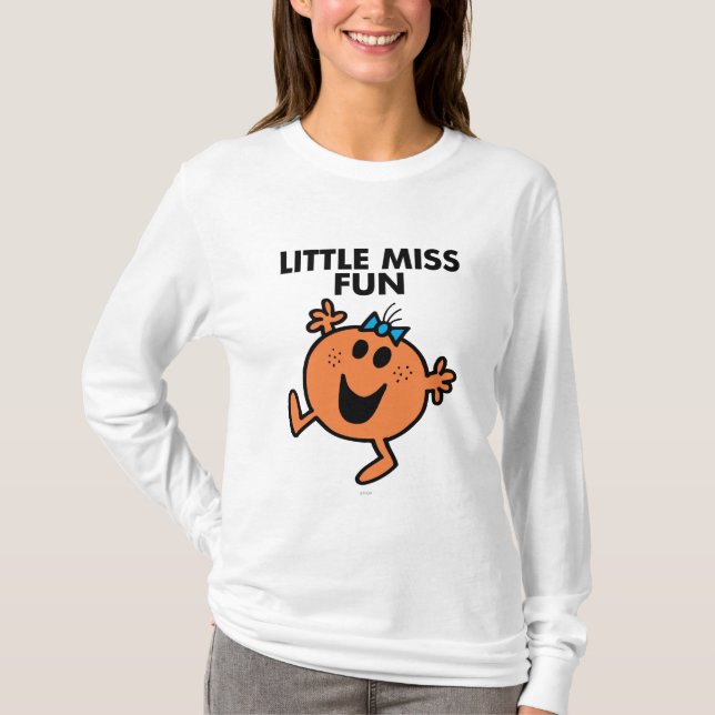 Little Miss Fun Waving Joyously T-Shirt (Front)