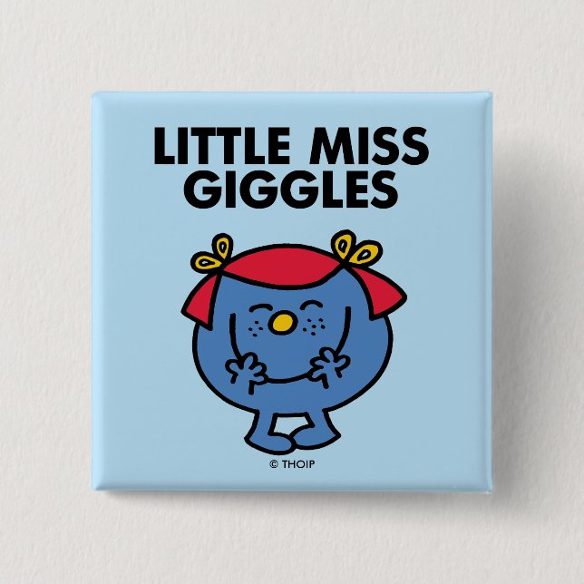 Little Miss Giggles | Black Lettering Button (Front)