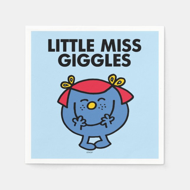 Little Miss Giggles | Black Lettering Paper Napkins (Front)