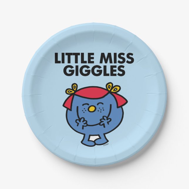 Little Miss Giggles | Black Lettering Paper Plates (Front)