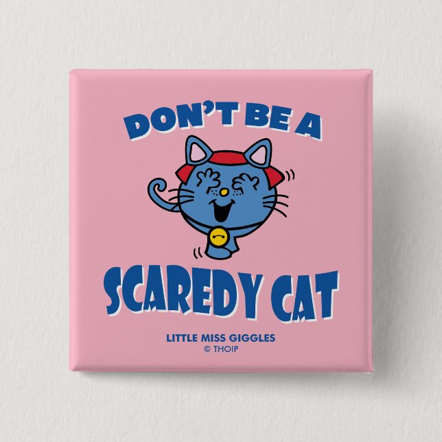 Little Miss Giggles Scaredy Cat Halloween Button (Front)