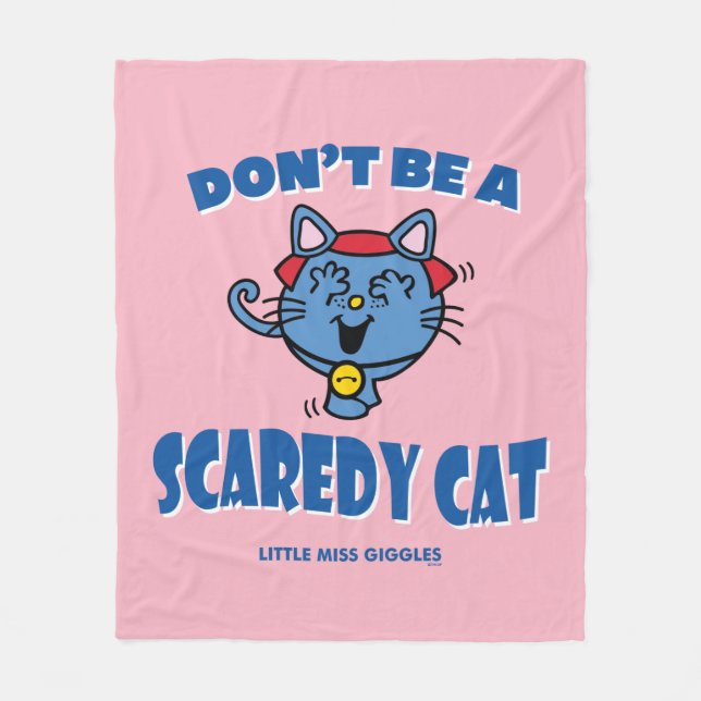 Little Miss Giggles Scaredy Cat Halloween Fleece Blanket (Front)