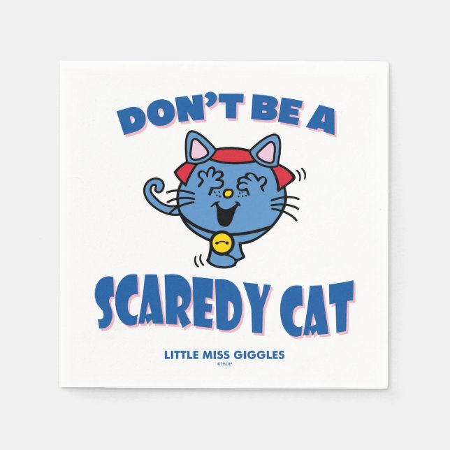 Little Miss Giggles Scaredy Cat Halloween Napkins (Front)