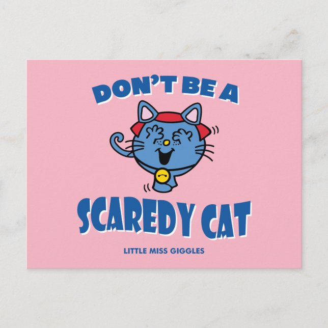 Little Miss Giggles Scaredy Cat Halloween Postcard (Front)