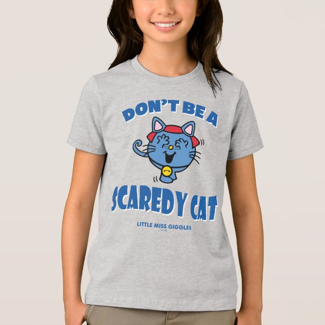 Little Miss Giggles Scaredy Cat Halloween Tri-Blend Shirt (Front)