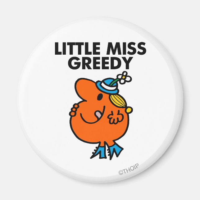 Little Miss Greedy Licking Her Lips Magnet (Front)