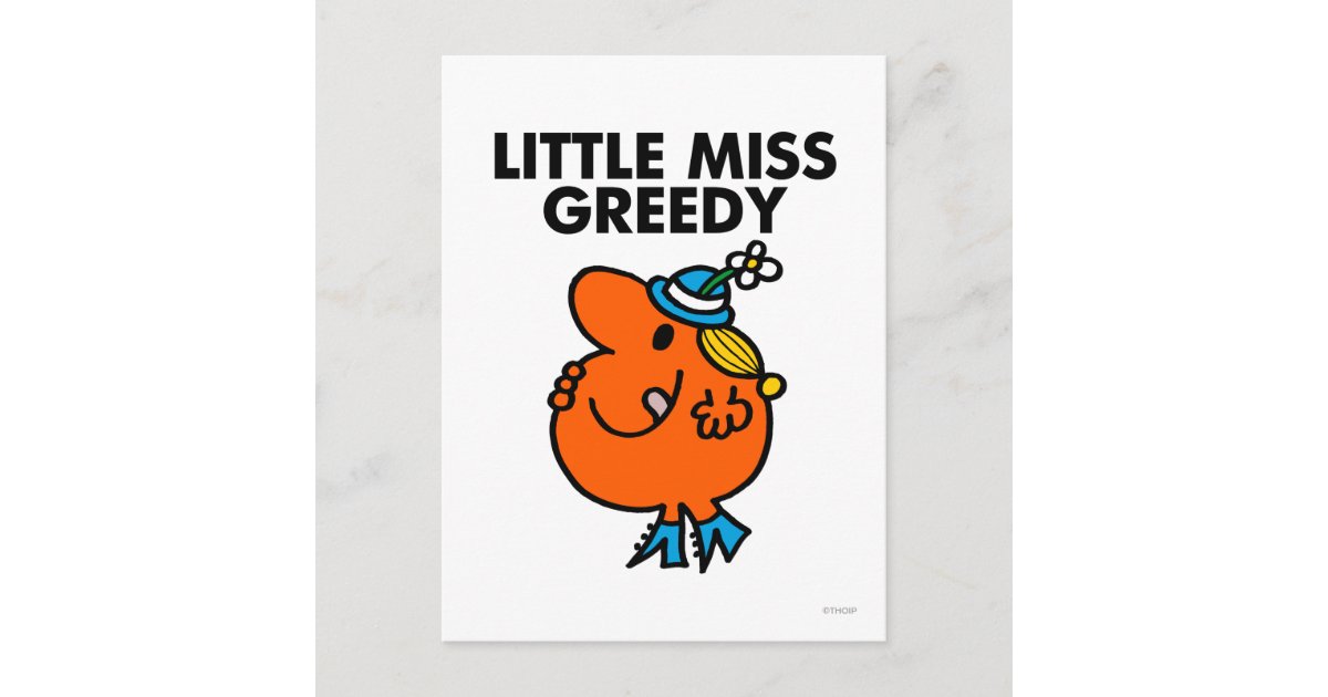 Little Miss Greedy Licking Her Lips Postcard | Zazzle.com