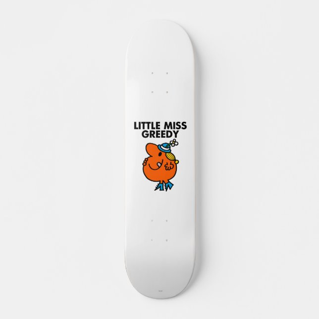 Little Miss Greedy Licking Her Lips Skateboard Deck (Front)