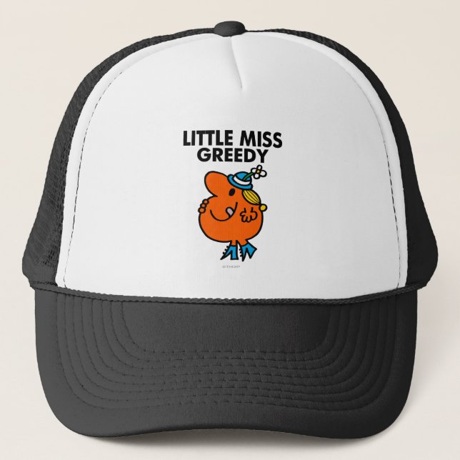 Little Miss Greedy Licking Her Lips Trucker Hat (Front)