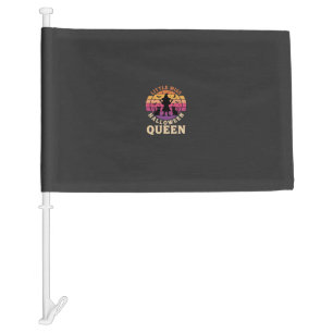 Little Miss Halloween Queen Witch Cat Design_1 Car Flag
