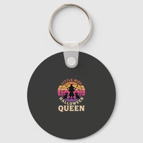 Little Miss Halloween Queen Witch Cat Design_1 Keychain