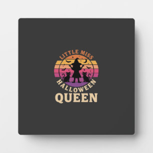 Little Miss Halloween Queen Witch Cat Design_1 Plaque