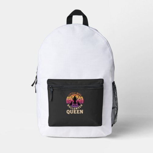 Little Miss Halloween Queen Witch Cat Design_1 Printed Backpack