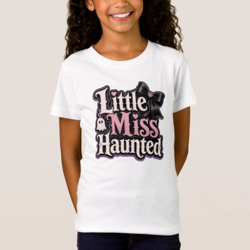 Little Miss Haunted Kids T-Shirt | Cute Halloween