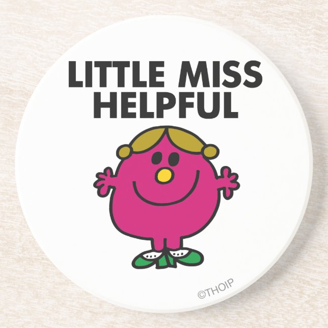 Little Miss Helpful Classic Drink Coaster (Front)