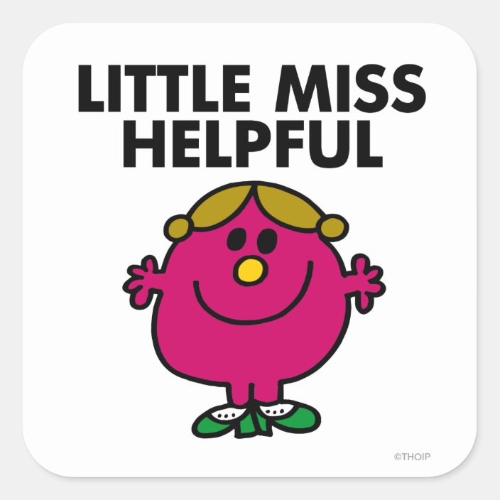 Little Miss Helpful Classic Square Sticker | Zazzle.com