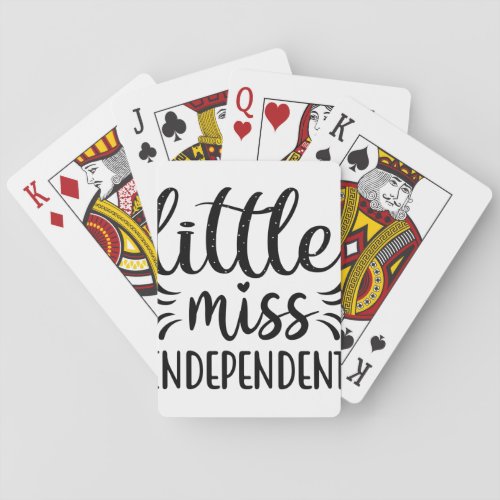 Little Miss Independent 4th July Independence Day Playing Cards