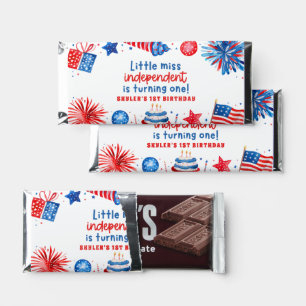 Little Miss Independent 4th of July 1st Birthday Hershey Bar Favors