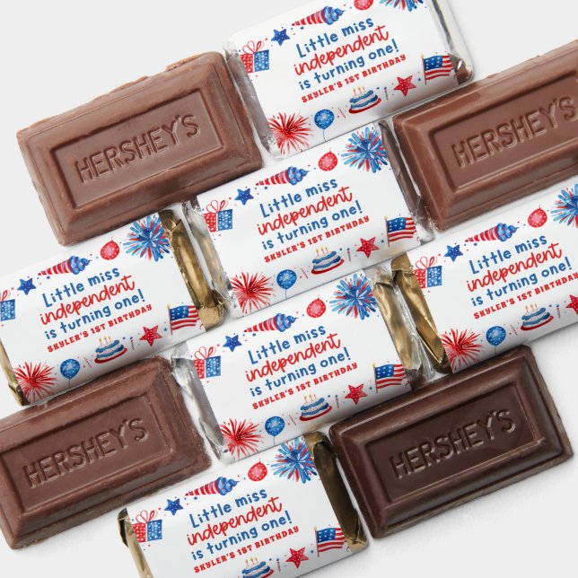 Little Miss Independent 4th of July 1st Birthday Hershey's Miniatures (Assorted)