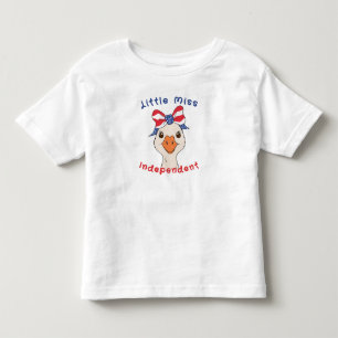 Little Miss Independent Goose With Patriotic Bow Toddler T-shirt