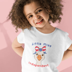 Little Miss Independent Goose With Patriotic Bow Toddler T-shirt