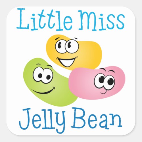 Little Miss Jelly Bean Square Sticker
