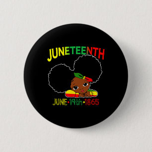 Little Miss Juneteenth Celebrate 19th 1865 June Bl Button