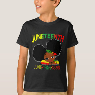 Little Miss Juneteenth Celebrate 19th 1865 June Bl T-Shirt