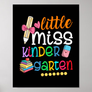 Little Miss Kindergarten For Kids Girls Back To S Poster
