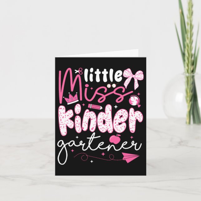 Little Miss Kindergartener Coquette Back To School Card (Front)