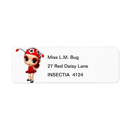 Little Miss Ladybug Return Address Labels