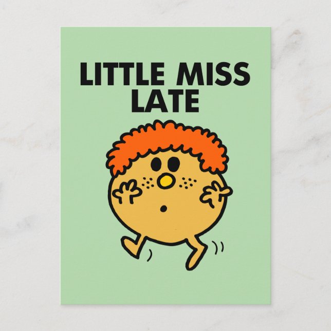 Little Miss Late | Black Lettering Postcard (Front)
