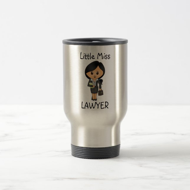 Little Miss Lawyer - Brunette / Black hair female  Travel Mug (Center)