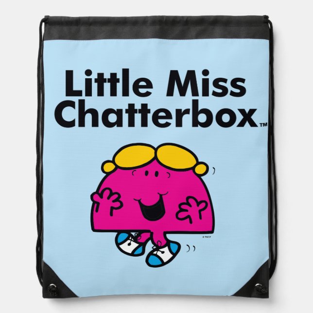 Little Miss | Little Miss Chatterbox is So Chatty Drawstring Bag (Front)