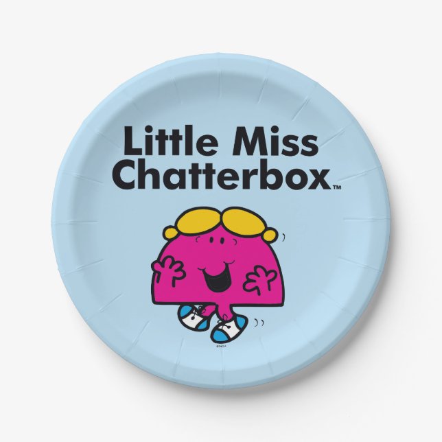 Little Miss | Little Miss Chatterbox is So Chatty Paper Plates (Front)