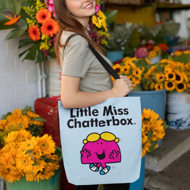 Little Miss | Little Miss Chatterbox is So Chatty Tote Bag (Person holding tote bag)