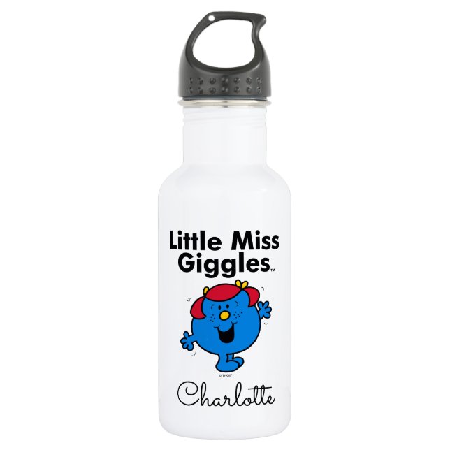Little Miss | Little Miss Giggles Likes To Laugh Water Bottle (Front)